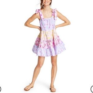 Loveshackfancy Jeanne Tie-Strap Tiered Dress